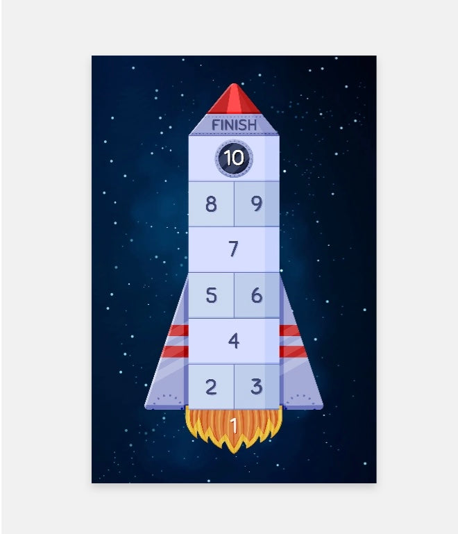 Tappeto gioco per bambini con disegno di razzo