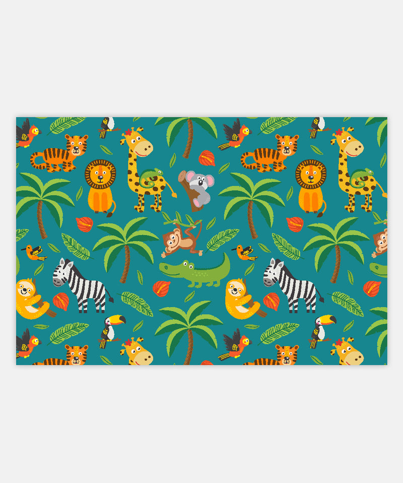 Tappeto per bambini ludico animali della foresta 120x170, OEKO-TEX® PUZZLE  ANIMALS